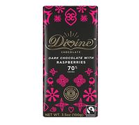 Divine | Dark Choc With Raspberries | 10 X 90G