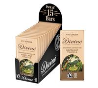 Divine Dark Chocolate With Hazelnut Truffle, 90 g bar (pack of 15)