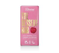 Divine Dessert Bar 60% Dark Chocolate Bakewell with Cherry & Almond 180g - Fairtrade Dark Chocolate - Inspired by Classic Cherry Bakewell - Ethical Premium Chocolate