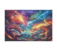 Divine Dragon 1000 Pcs Jigsaw Puzzles Magical Animals Puzzles for Adults Teens Fun Family Game Team Building Stress Reducing Autumn Eco Friendly Cardboard 1000 PCS