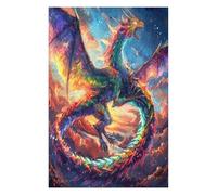 Divine Dragon 1000 Piece Jigsaw Puzzle for Adults Magical Animals Meditation Aid Mindful Practice Detailed Design for Yoga Enthusiasts 1000 PCS