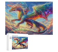 Divine Dragon 300 Piece Jigsaw Puzzles All Ages Magical Animals Jigsaws Evening Wind-Down Activity Challenging Home Decor Stress Relief 300 PCS