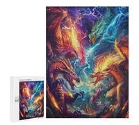 Divine Dragon 500 Piece Jigsaw Puzzles Adults Kids Magical Animals Jigsaws Family Movie Night Companion Whimsical Colourful Puzzle Home Decor 500 PCS