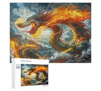 Divine Dragon 500 Piece Jigsaw Puzzles Adults Kids Magical Animals Jigsaws Post-Work Relaxation Tool Challenging Friends Family Decor 500 PCS