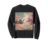Divine Feline Touch Renaissance Cat Parody Artwork Sweatshirt