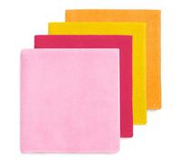 DIVINE GENIUS Happy Rainbow - Pack of 4 Recycled Microfibre Cloths Super Absorbent Washable and Resistant for Kitchen Quick Drying Cleaning Cloths