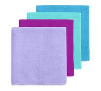 DIVINE GENIUS Happy Rainbow - Pack of 4 Recycled Microfibre Cloths Super Absorbent Washable and Resistant for Kitchen Quick Drying Cleaning Cloths