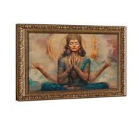 Divine Goddess Meditation,Sacred Feminine Energy Canvas Poster Bedroom Decor Landscape Office Room Decor Gift 8" L X 12" W