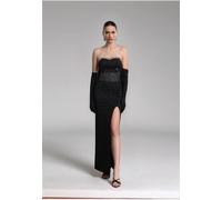 Divine Grace Women's Black Embellished Strapless Maxi Dress | Size: Large Divine Grace Black L