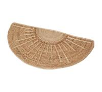 Divine Handicrafts Durable Natural Jute Half Moon Rug (35 × 65 cm) | Handmade Eco-Friendly Half Moon Door Mat for Indoor & Covered Outdoor Entryways (Brown)
