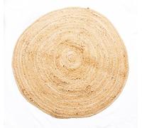 Divine Handicrafts Natural Sustainable Jute Braided Eco-Friendly Round Rug for Indoors and Living Rooms (80X80)