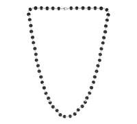 Divine Hindu Karungali Malai Necklace | Silver Color Cap Design | Original Ebony Wood Beads | Govt. Certified | Meditation, Gifting, Pooja | For Men & Women, 108 Beads, Wood, No Gemstone