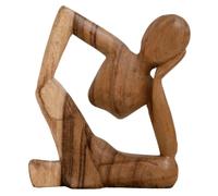 Divine Imports Ltd Abstract Wooden Relaxed Figure Sculpture | Hand Carved in Bali | Modern Minimalist Home Décor Ornament | Handmade Balinese Wood Art | 20CM