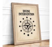 Divine Intervention Minimalist Framed Wall Art Print A1 (84.1×59.4cm) Oak, Wall Decor for Living Room, Bedroom, Office & Home, Ready to Hang, Art Gift
