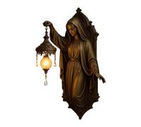 Divine Lamp - Holy Mother Wall Sconce for Decorative Illumination | Resin Sculpture Accent Light with Artistic Vintage Appeal and Gentle Radiance for Study Nursery Party Living Room Indoor Space