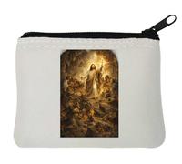 Divine Light Overcoming Darkness Neoprene Coin Purse Pouch 10x11cm White