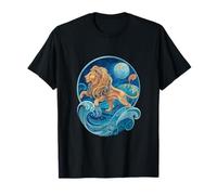 Divine Lion Spirit in Celestial Flow and Moon Vibes T-Shirt