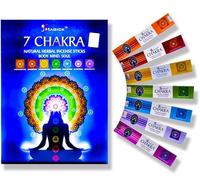 Divine Magick 7 Chakra Incense Sticks - 15g x 7 Pack Multipack | Sandalwood & Herbal Joss Sticks | Chakra Incense for Meditation, Yoga, Relaxation | Works with Holder | Hand-Rolled in India
