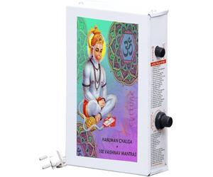 Divine Mantra Box 100 in 1 with Hanuman Chalisa + 99 Vaishnav Mantra Chanting Box for Puja and Meditation-Metal-Steel Grey (Sticker Design May Subject to Availability)