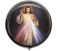 Divine Mercy Catholic Jewelry Jesus Jewelry - Art Photo Pill Box - Charm Pill Box - Glass Candy Box