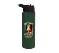 Divine Mercy Holy God Holy Mighty One Prayer Catholic Jesus Stainless Steel Insulated Water Bottle