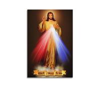 Divine Mercy I Trust In You Decorative Painting Print Canvas Wall Art Living Room Bedroom Posters Painting 08x12inch(20x30cm) Unframe-style