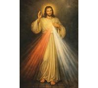 Divine Mercy Jesus Notebook: A Sacred Image of Jesus Christ Radiating Red and White Rays of Grace | Religious | Dotted Pages