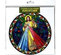 Divine Mercy Jesus suncatcher stained glass window sticker reusable 6 inch sun catcher