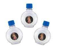 Divine Mercy of Jesus Christ Holy Water Bottle, 2 3/4 Inch, Pack of 3