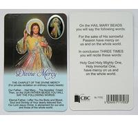 Divine Mercy Prayer Verse Card with Resin Drop Picture Medal