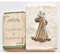 Divine Mercy Rosary Box, Silver Plated Divine Mercy Medal, Real Mother of Pearl Catholic Rosary Box & Lourdes Prayer Card