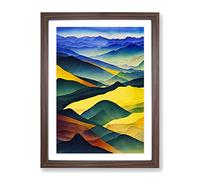 Divine Mountain Landscape Framed Print for Living Room Bedroom Home Office Décor, Wall Art Picture Ready to Hang, Walnut A4 Frame (34 x 25 cm)