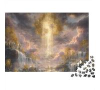 Divine Mountain Waterfall Puzzles 1000 Piece Challenge Toy for Adults Puzzle Game Educational Challenge Home Decoration Gift 70x50cm/1000pcs