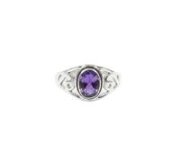 Divine Ornaments 925 Sterling Silver Boho Chic Oval Ring for Women Turquoise, Labardorite and more (Amethyst, US- 6/ UK- L)