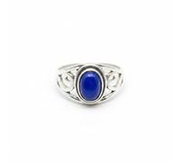 Divine Ornaments 925 Sterling Silver Boho Chic Oval Ring for Women Turquoise, Labardorite and more (Lapis Lazuli, US- 6/ UK- L)