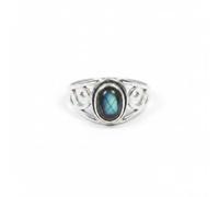Divine Ornaments 925 Sterling Silver Boho Chic Oval Ring for Women Turquoise, Labardorite and more (Labradorite, US- 6/ UK- L)