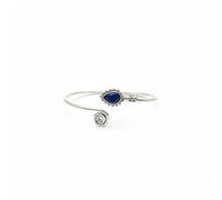 Divine Ornaments 925 Sterling Silver Gemstone Adjustable Open Bangle Bracelet, Boho Stackable Statement Piece, Handmade, 8.2 gram, Pearl, Moonstone, Turquoise and others