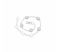 Divine Ornaments 925 Sterling Silver Gemstone Adjustable Station Chain Bracelet, Minimalist Everyday Stackable Jewelry, Available in Tourmaline, Opal, Garnet and Others (Rainbow Moonstone)