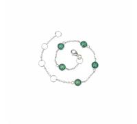 Divine Ornaments 925 Sterling Silver Gemstone Adjustable Station Chain Bracelet, Minimalist Everyday Stackable Jewelry, Available in Tourmaline, Opal, Garnet and Others (Welo Opal)