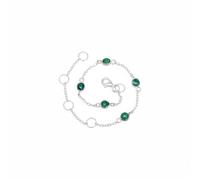 Divine Ornaments 925 Sterling Silver Gemstone Adjustable Station Chain Bracelet, Minimalist Everyday Stackable Jewelry, Available in Tourmaline, Opal, Garnet and Others (Black Opal)
