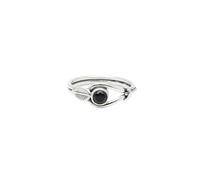 Divine Ornaments 925 Sterling Silver Ring, Nature Inspired Leaf Design Band, Faceted Gemstone, Handmade, 925 Stamped, Sizes H to V, Citrine, Topaz and Others (Black Onyx, US- 6/UK- L)