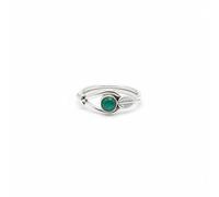 Divine Ornaments 925 Sterling Silver Ring, Nature Inspired Leaf Design Band, Faceted Gemstone, Handmade, 925 Stamped, Sizes H to V, Citrine, Topaz and Others (Simulated Emerald, US- 6/UK- L)