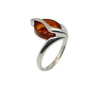 Divine Ornaments Baltic Amber Sterling Silver Ring, Natural Oval Gemstone, Handmade, 925 Stamped, 3.6g, Sizes J to V (US- 6/UK- L)