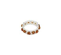 Divine Ornaments Natural Baltic Amber 925 Sterling Silver Dainty Heart Shape Ring Weight 3.5g (US- 8/ UK- P)