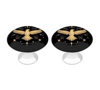 Divine Pigeon Drawer Pulls Handles Knobs Flat Black Cabinet Cup with Screw 2 Pack