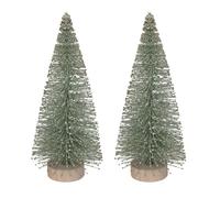 Divine Pine Christmas Tree Ornament - Green - Pack of 2 - Great Accessory for Any Dining Table, Side Table, or Mantelpiece - Adding a Magical and Modern Touch to Your Christmas Decor