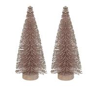 Divine Pine Christmas Tree Ornament - Pink - Pack of 2 - Great Accessory for Any Dining Table, Side Table, or Mantelpiece - Adding a Magical and Modern Touch to Your Christmas Decor