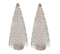 Divine Pine Christmas Tree Ornament - White - Pack of 2 - Great Accessory for Any Dining Table, Side Table, or Mantelpiece - Adding a Magical and Modern Touch to Your Christmas Decor
