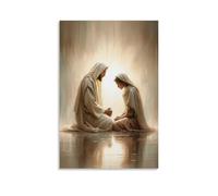Divine Prayers Christian Art Jesus And Girl Poster Decorative Painting Canvas Wall Art Living Room Poster Bedroom Painting Wall Art Picture Print Modern Family Room Decor 16 x 24 Inches (40 x 60 cm)