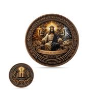Divine Protection and Strength Commemorative Coin, Dual-Sided Christian Challenge Coin, John 3:16 Holy Bible Christian Faith Collectible Coins, Religious Gift for Men and Women (1pc)